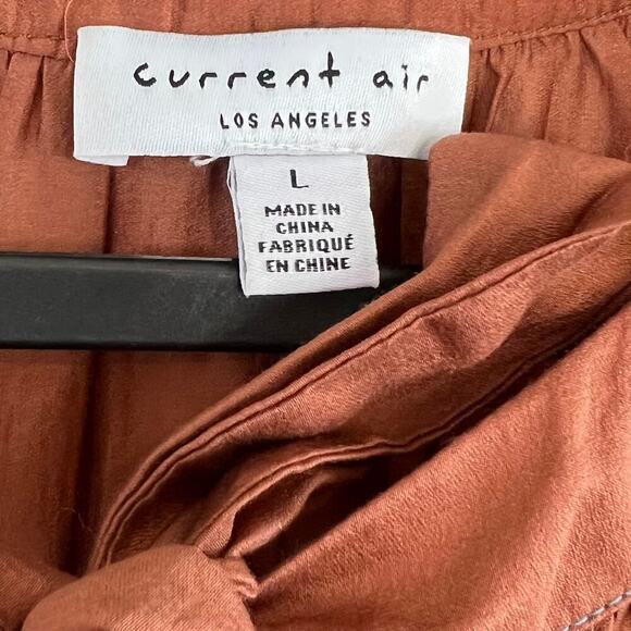 Current Air Anthropologie Tiered Tamra Midi Dress in Cognac Size Large Western - Picture 10 of 11